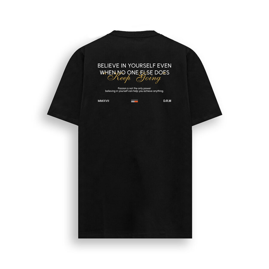 Kaos Katun 24s Grafis - Believe Black