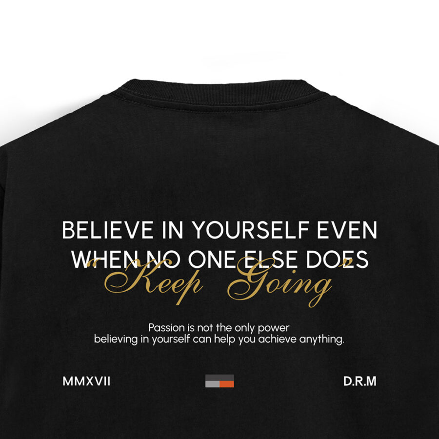 Kaos Katun 24s Grafis - Believe Black - Image 2