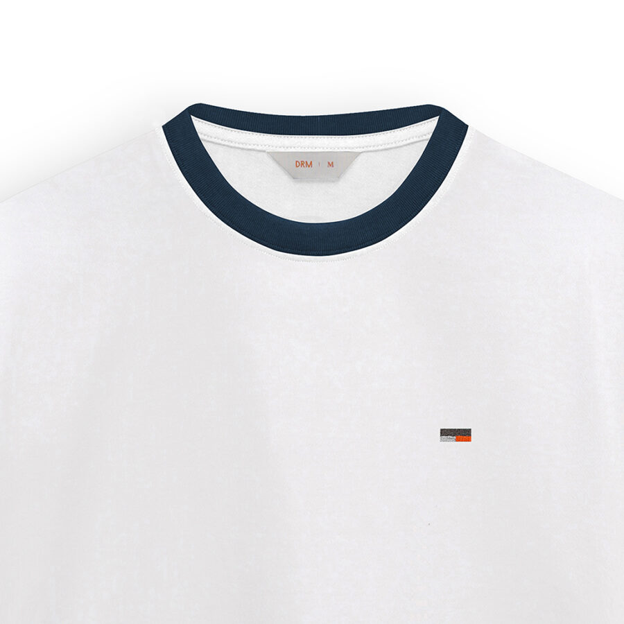 Kaos Katun 24s Ringer Tee  - Ringer White - Image 2