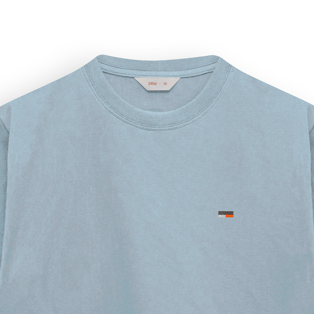 Kaos Katun 24s Bordir Origin - Dusty Blue - Image 2