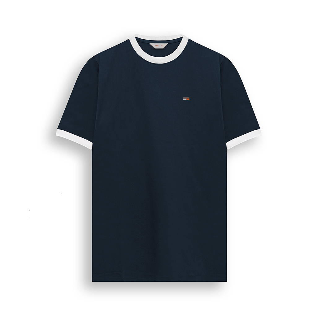 Kaos Katun 24s Ringer Tee  - Ringer Navy
