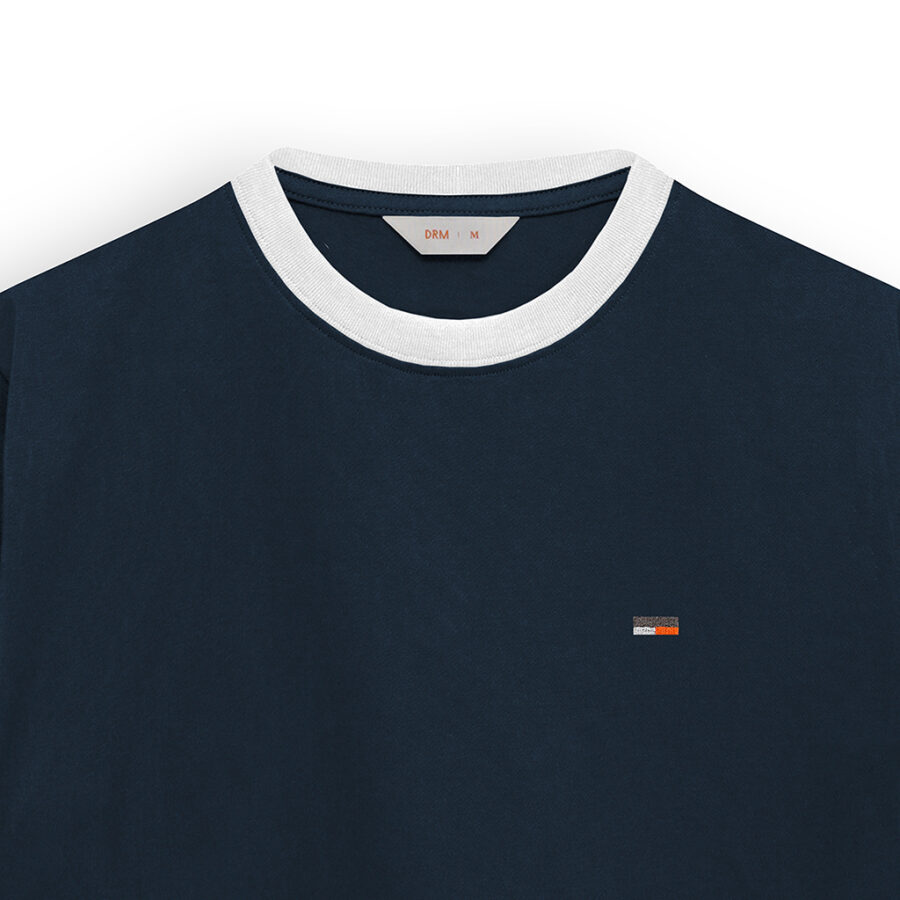 Kaos Katun 24s Ringer Tee  - Ringer Navy - Image 2
