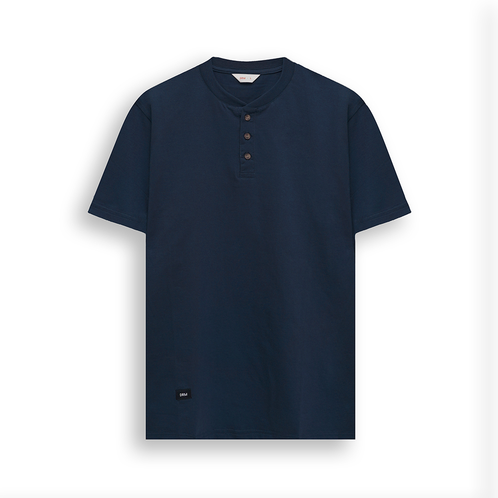 Kaos Kancing Katun 24s  - Henley Short Sleeve