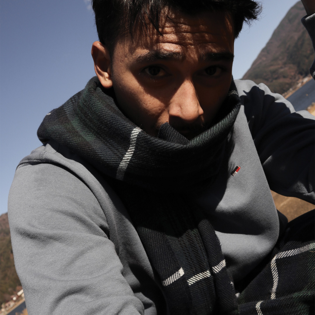 Sweater Pria Crewneck Bordir Logo Origin - Steel Blue - Image 3