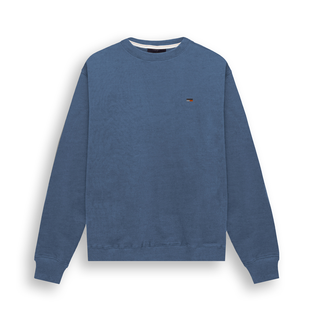 Sweater Pria Crewneck Bordir Logo Origin - Steel Blue