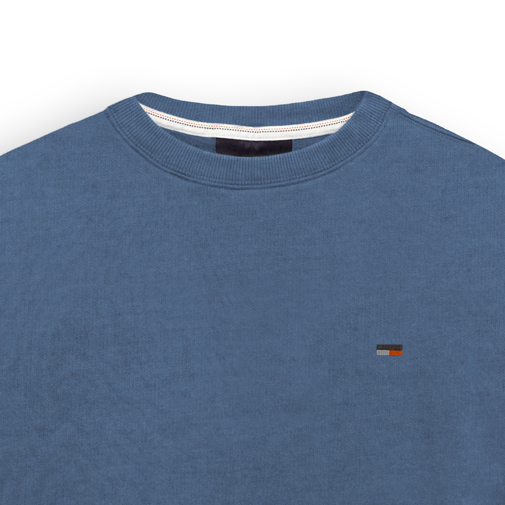 Sweater Pria Crewneck Bordir Logo Origin - Steel Blue - Image 2