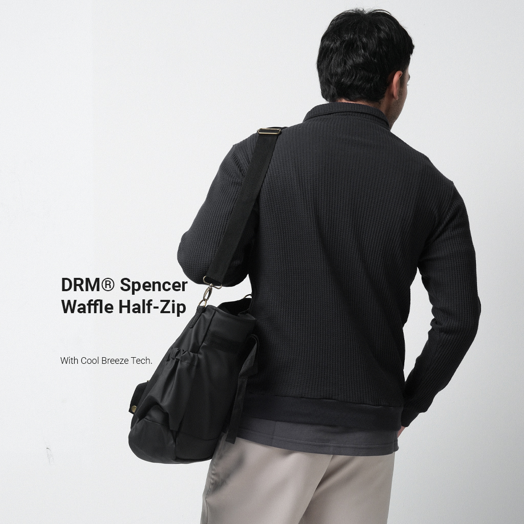 Sweater Pria Halfzip / Waffle Half zip - Spencer Black - Image 5