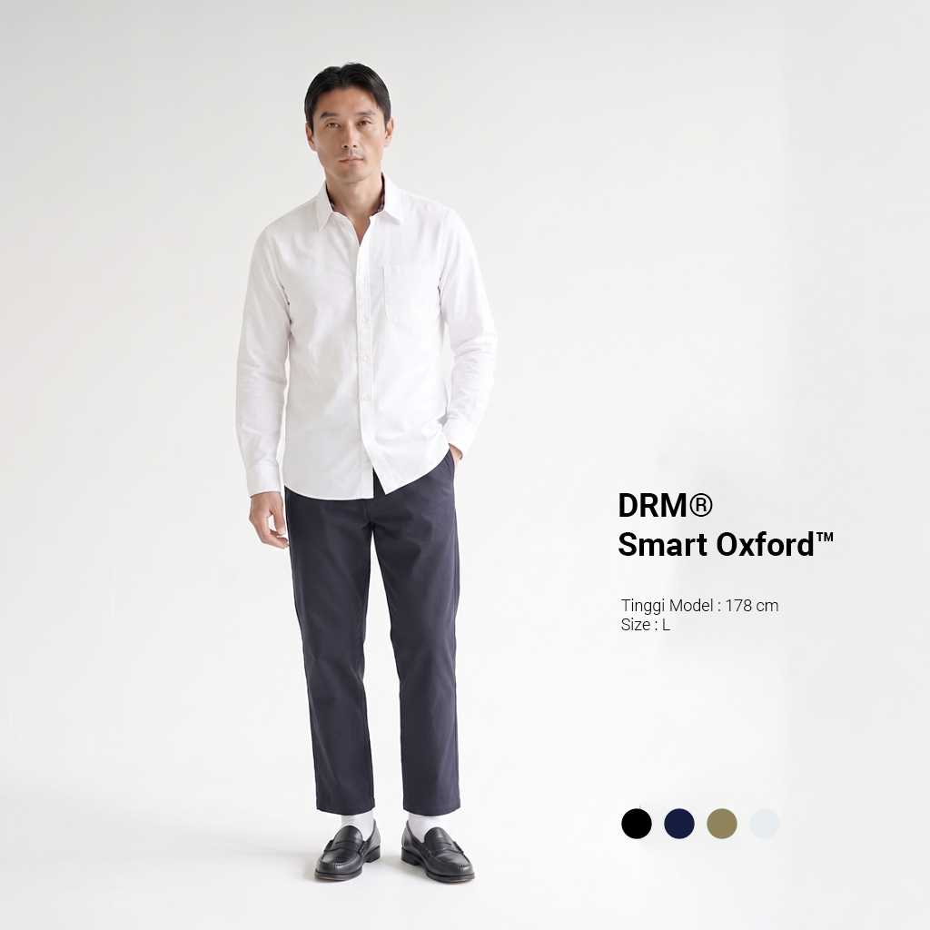Smart Oxford Kemeja Panjang Pria - White - Image 6